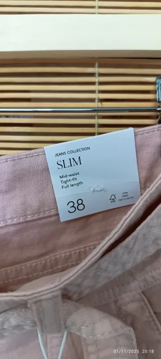 Pantalón vaquero rosa Mango Talla M