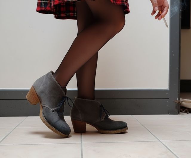 Tronchetti scamosciati grigi con tacco