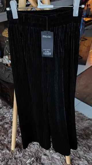 Pantalones chándal de terciopelo negro