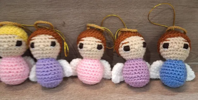 Angelitos crochet árbol Navidad