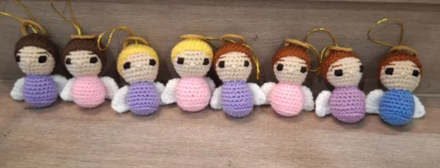 Angelitos crochet árbol Navidad