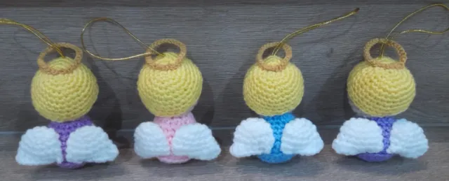 Angelitos crochet árbol Navidad
