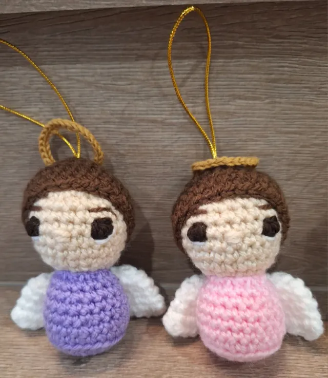 Angelitos crochet árbol Navidad