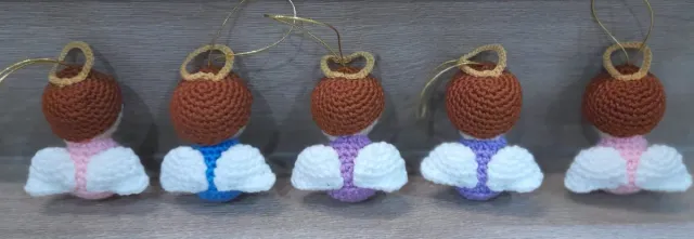 Angelitos crochet árbol Navidad