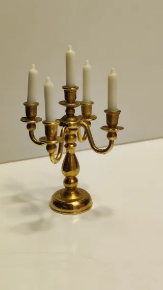 Candeliere vintage ottone 5 fiamme mignon.