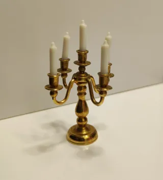 Candeliere vintage ottone 5 fiamme mignon.