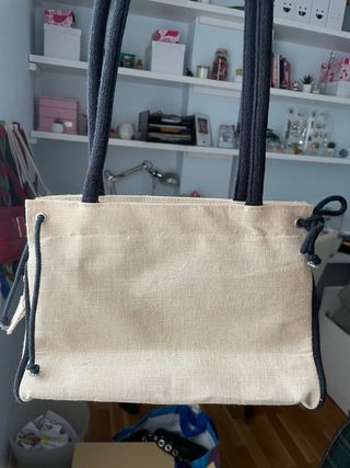Bolso vintage beige y negro