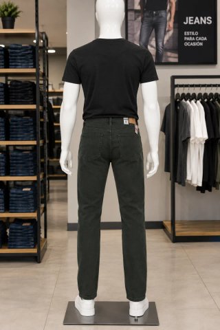 Pantalones Super Skinny Hombre Verdes