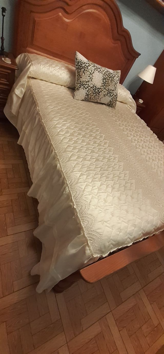 Edredón Cama 120cm Beige/Blanco