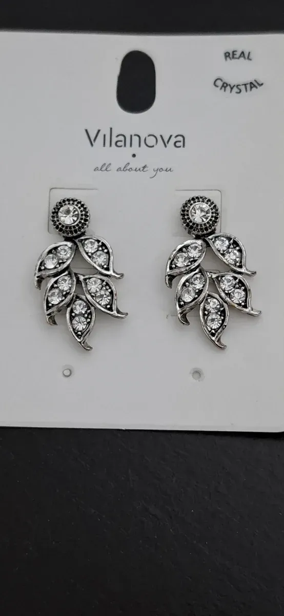 Brincos Vilanova Prata com Cristais