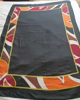 Foulard vintage seta nero multicolore
