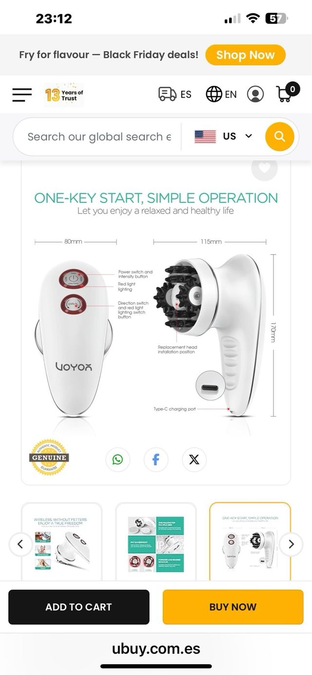 Masajeador Eléctrico Uoyox Celulitis