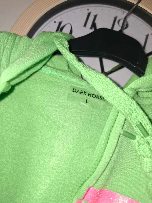 Sudadera Vans verde con logo rosa