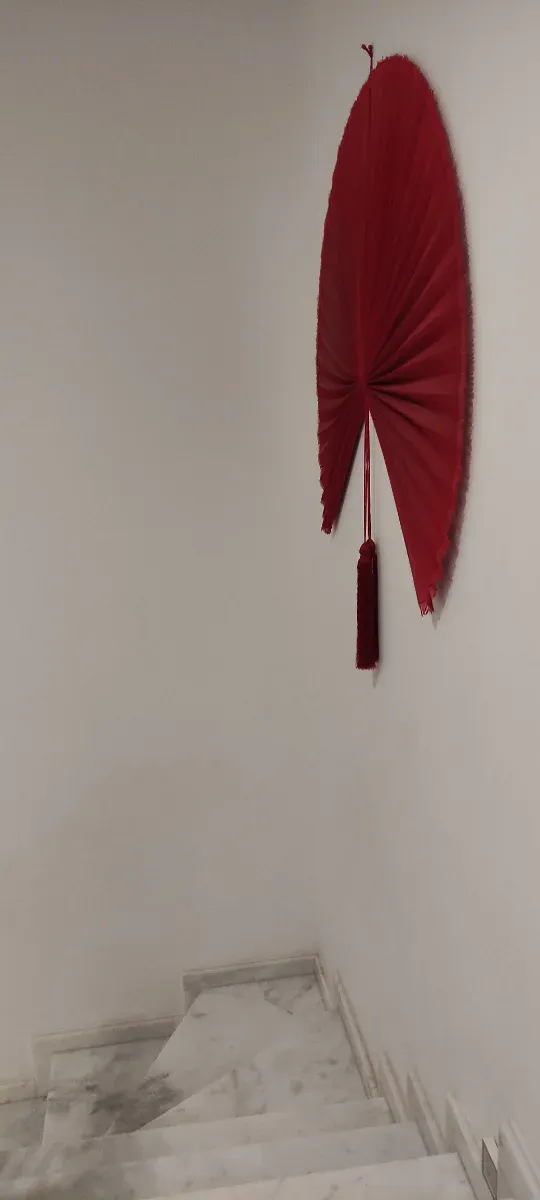 Abanico oriental rojo decoración