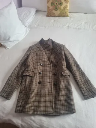 Chaqueta cuadros tejido punto