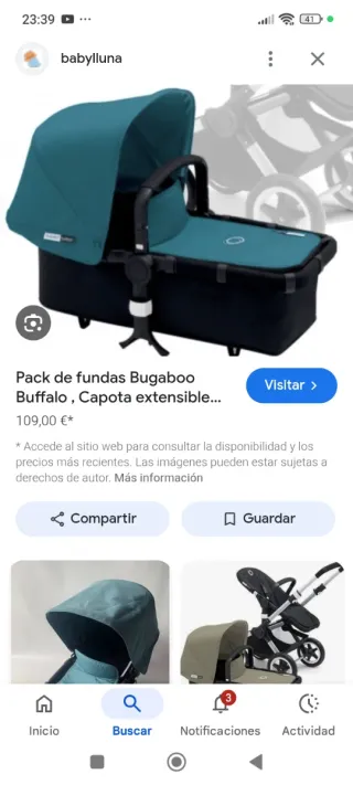 Bugaboo capota Buffalo/Donkey Azul