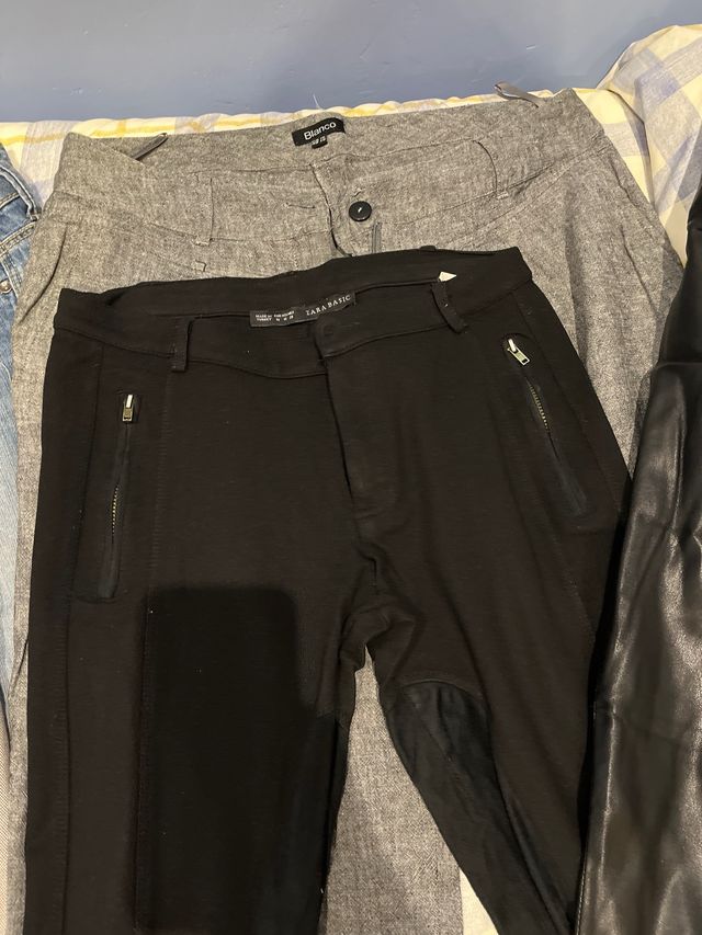 Lote 7 Pantalones Negros, Gris y Vaqueros.