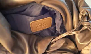 Bolso shopper XXL beige con asas marrones