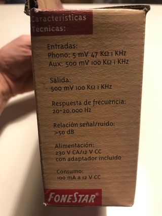 Fonestar TC-5P Preamplificador Selector Phono/Aux