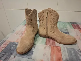 Botas Cowboy Niña Beige Talla 36-37