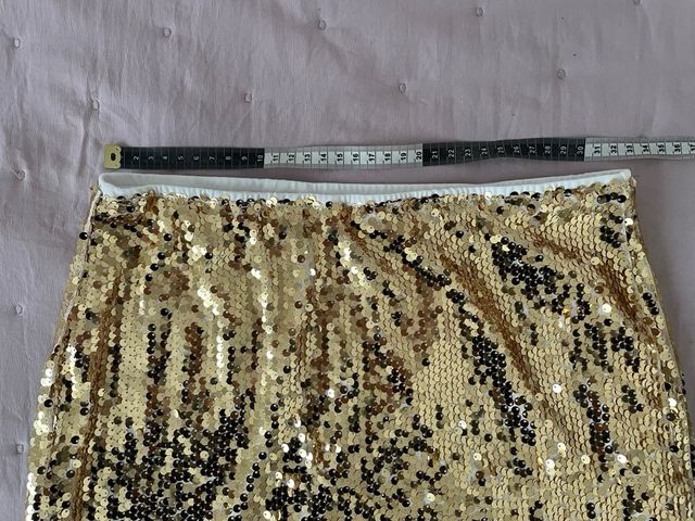 Falda mini lentejuelas doradas Talla M