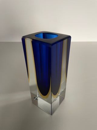 Vaso Murano Sommerso Flavio Poli Vetro Blu