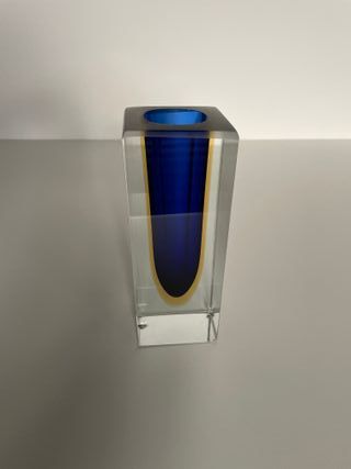 Vaso Murano Sommerso Flavio Poli Vetro Blu