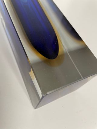 Vaso Murano Sommerso Flavio Poli Vetro Blu