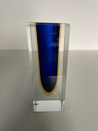 Vaso Murano Sommerso Flavio Poli Vetro Blu