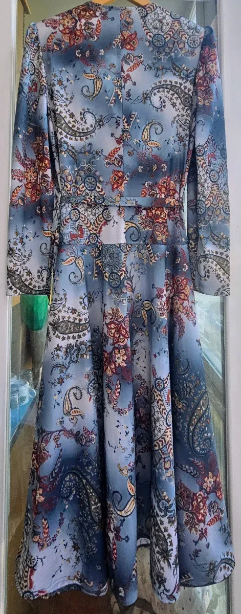 Vestido vintage 80s/90s floral paisley midi