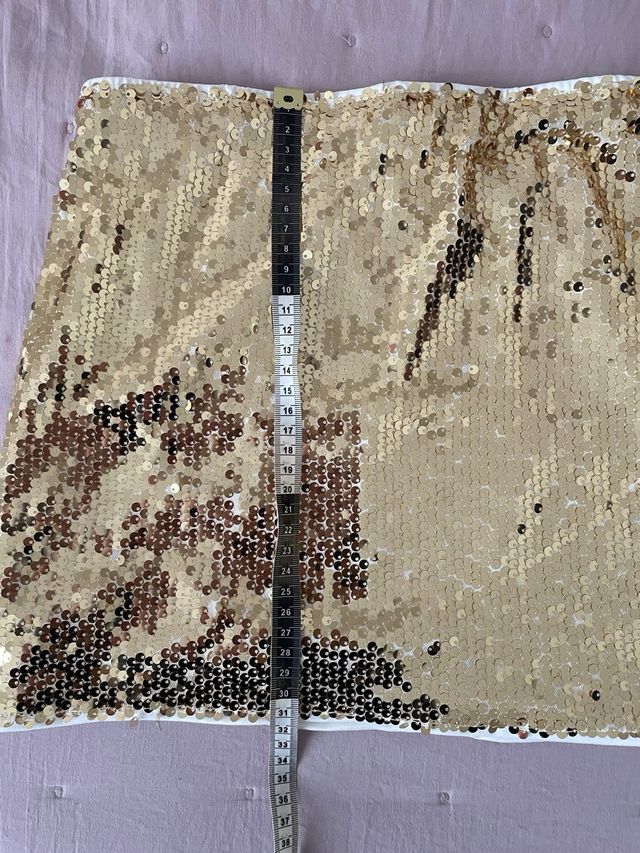 Falda mini lentejuelas doradas Talla S