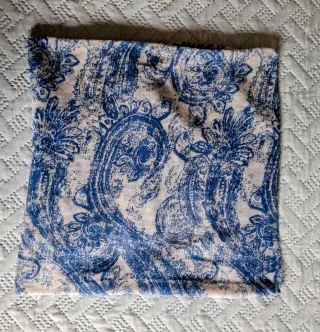 Bufanda Fular Mujer Azul Blanco.