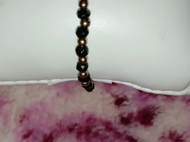 Bracciale Argento Pietra Nera e Oro