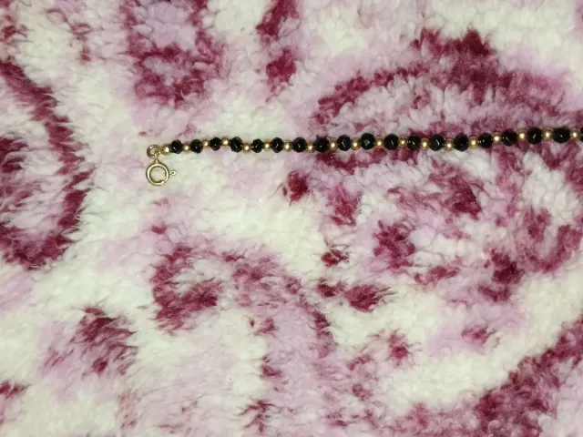 Bracciale Argento Pietra Nera e Oro