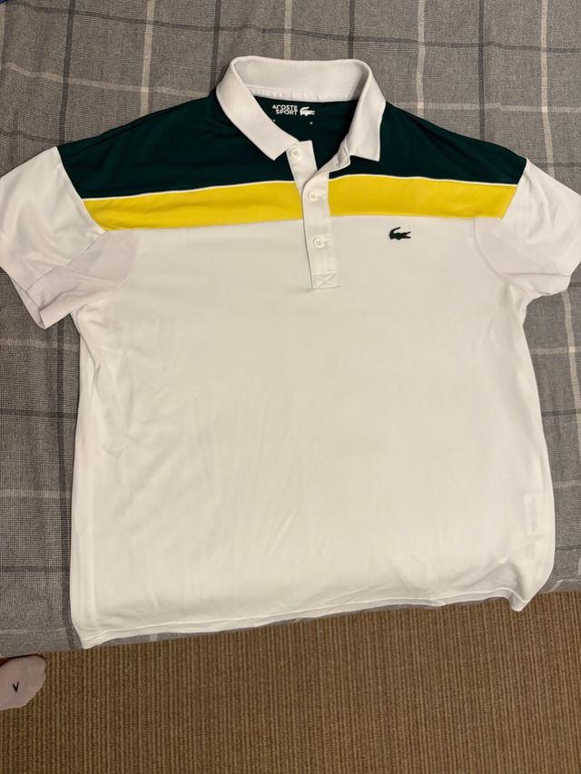Polo Lacoste Sport Verde, Amarillo y Blanco