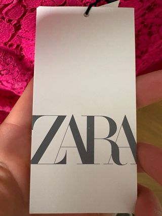 Camisa Zara Encaje Rosa Talla S