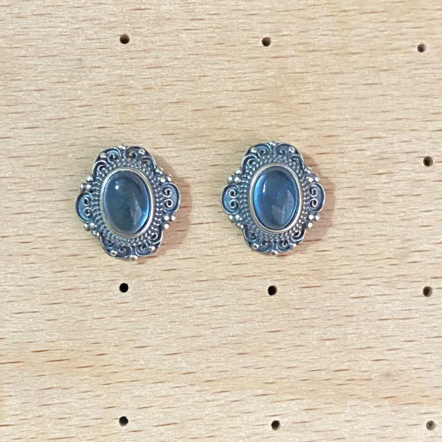 Pendientes Plata Aguamarina Ovalados
