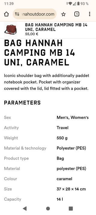 Bolso Hannah Camping MB 14 Marrón