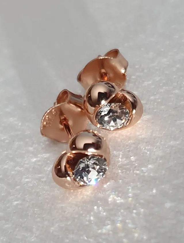 Conjunto ORO ROSA y SWAROVSKIS.REGALO NAVIDAD.