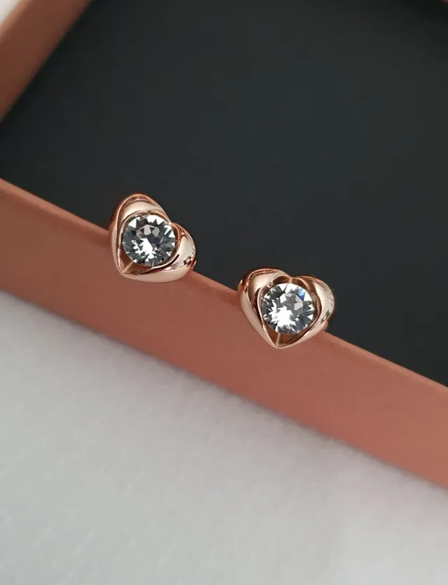 Conjunto ORO ROSA y SWAROVSKIS.REGALO NAVIDAD.