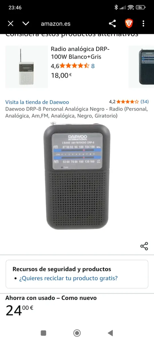 Mini Radio Daewoo AM/FM DRP-8