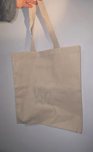 Tote bag bordada bege