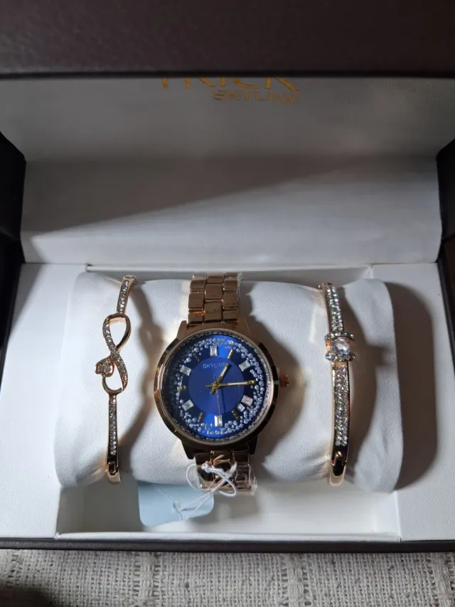 Reloj Skyline Mujer Dorado y Azul