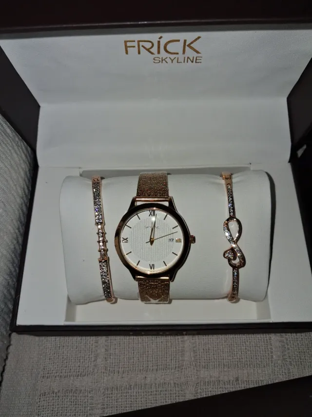 Reloj FRICK SKYLINE Mujer Dorado y Blanco
