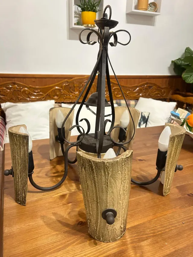 Lámpara de forja 5 brazos