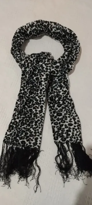 Chal bufanda terciopelo con flecos