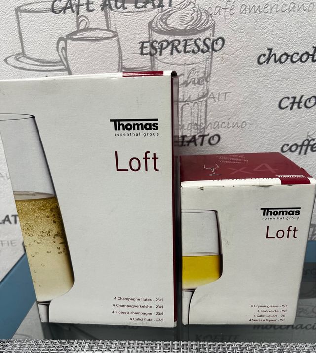 Juego 4 copas champán y 4 licor Thomas
