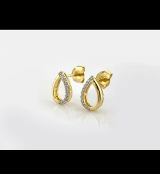 Pendientes Oro Amarillo 14K con Diamantes