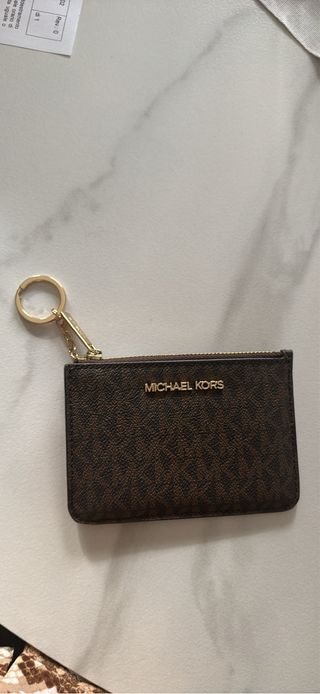 Porta tessere Michael Kors monogram marrone