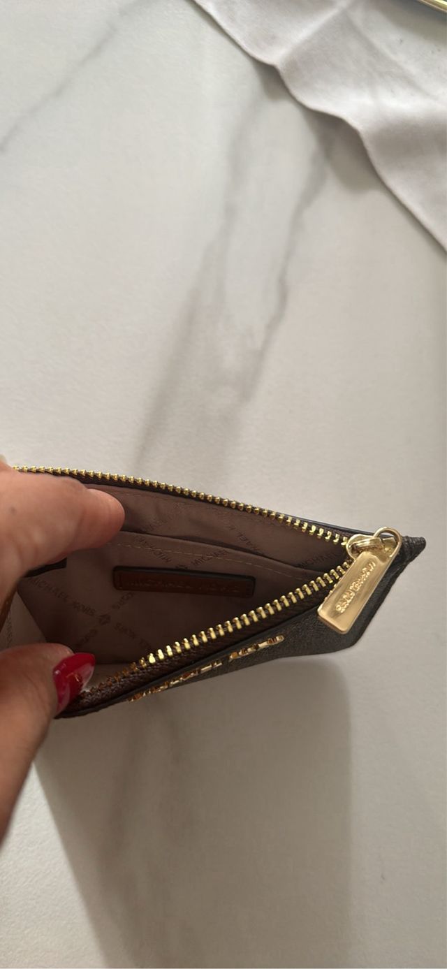 Porta tessere Michael Kors monogram marrone